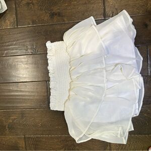 White Ruffled Tube Top